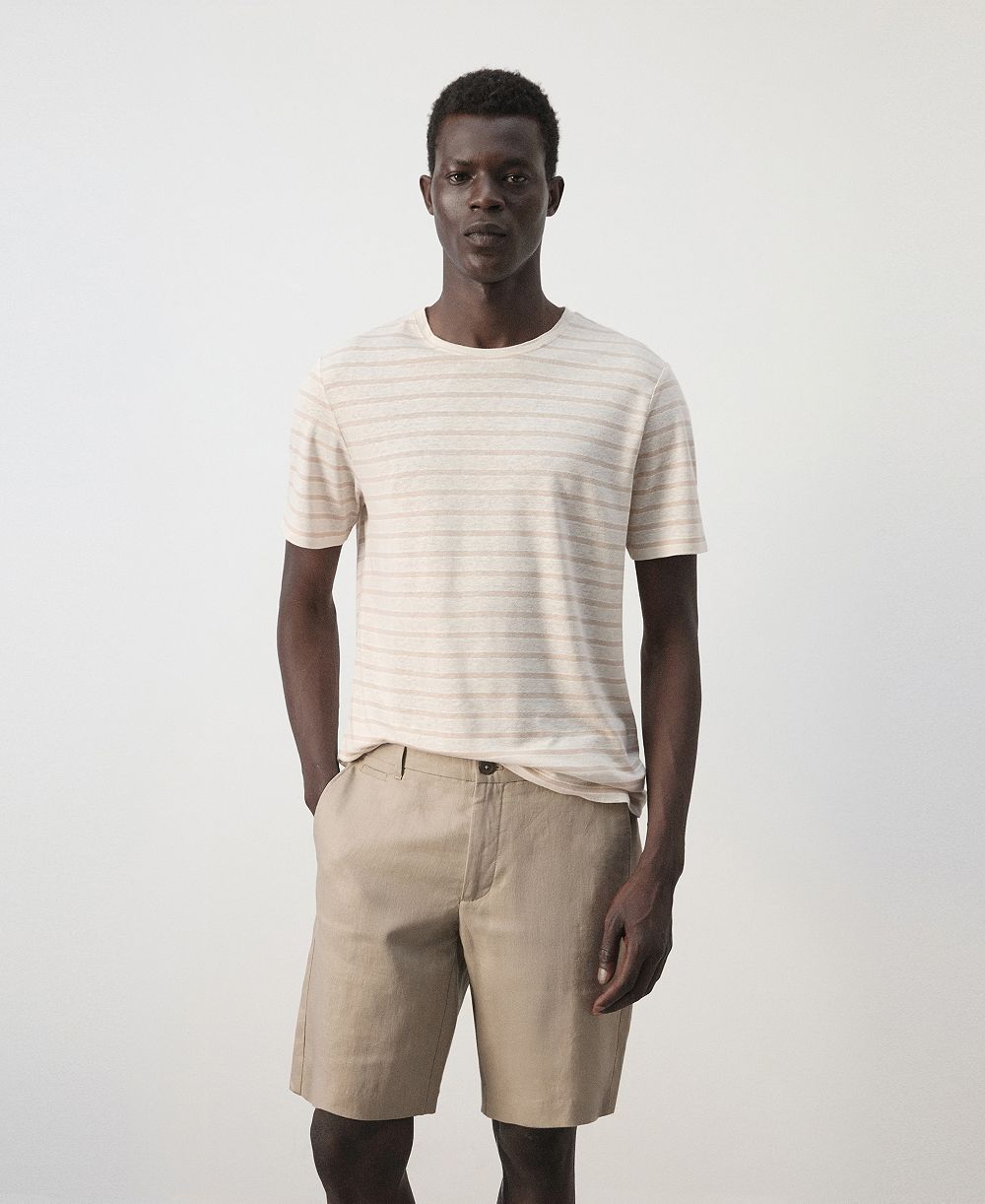 Мужская поло Mango Striped Linen