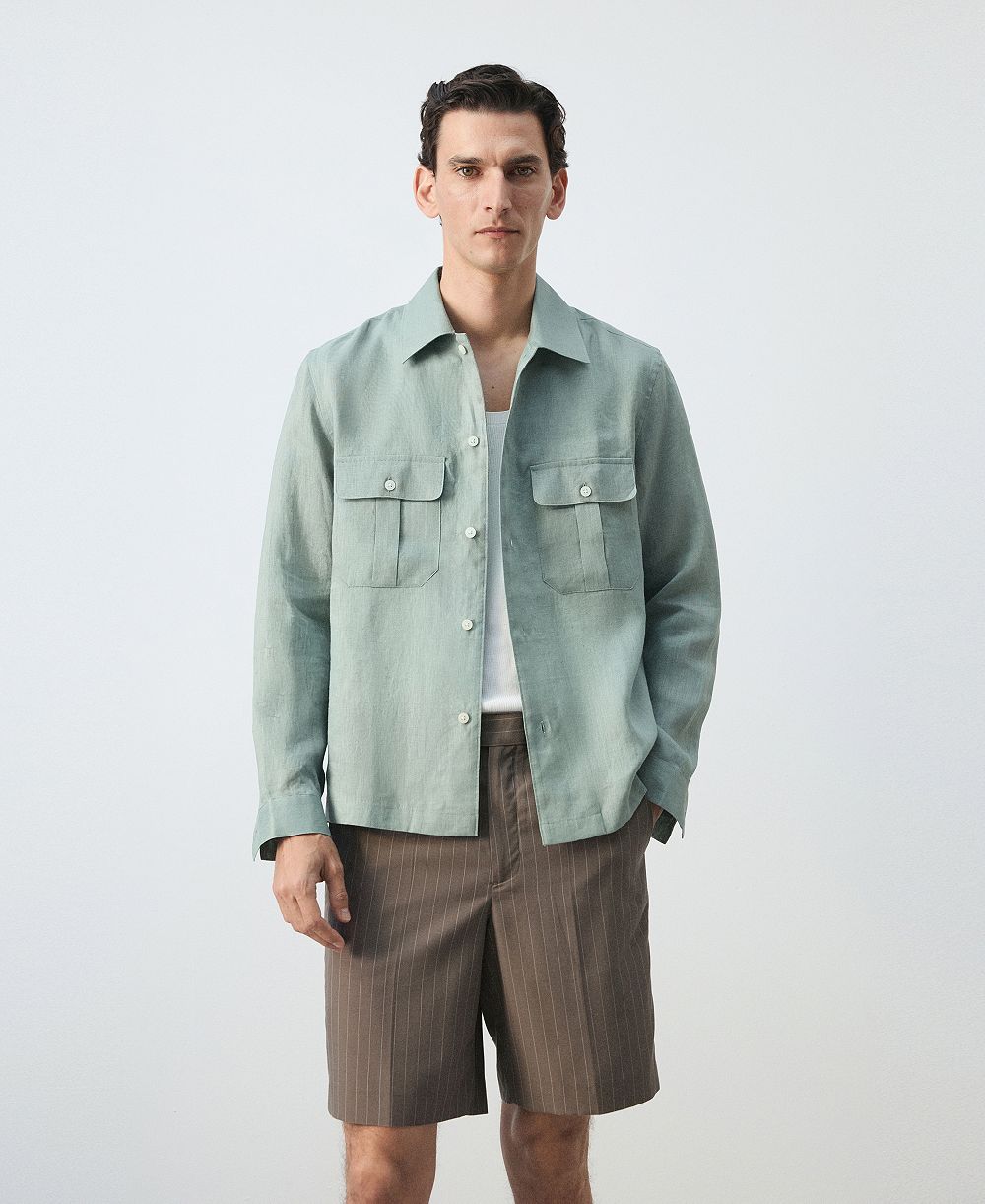 Мужская льняная рубашка regular-fit от Mango