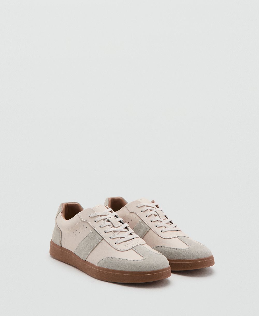 Mango Men's Combined Leather Sneakers