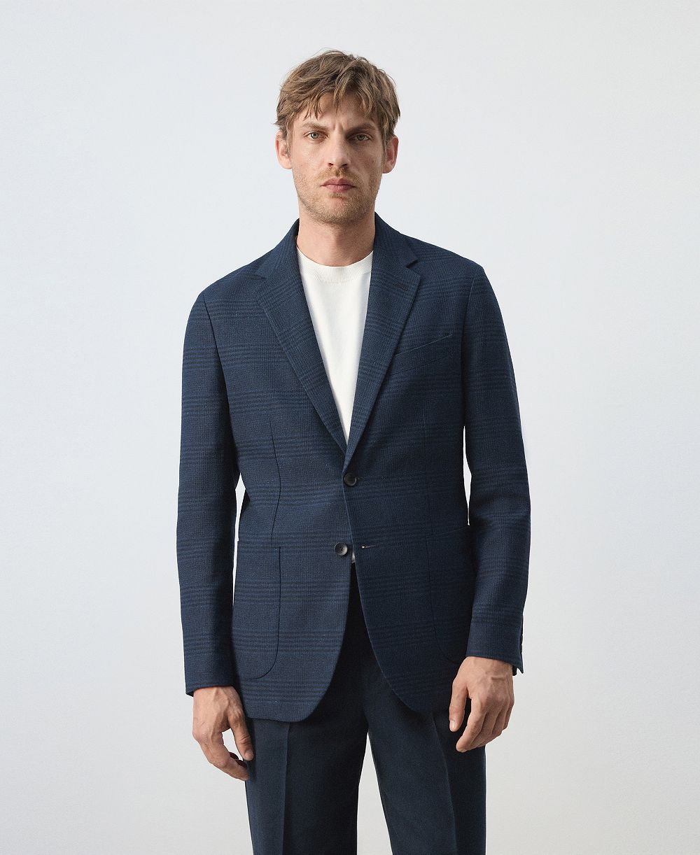 Mango Men's Slim-Fit Striped Linen-Cotton Suit Blazer