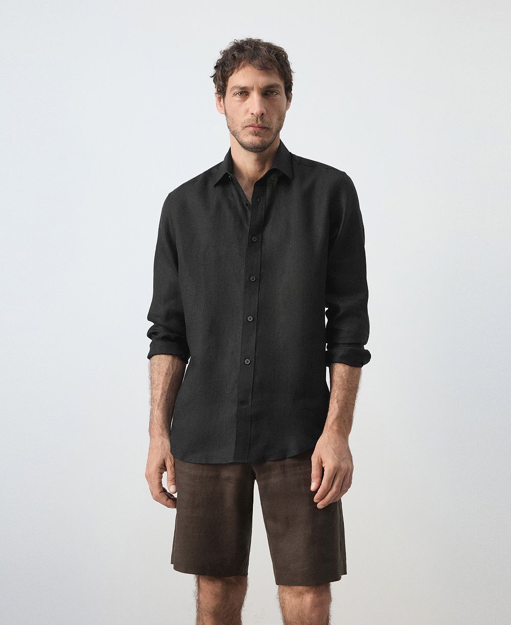 Мужская льняная рубашка Mango Regular-Fit