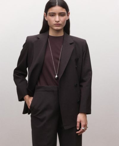 Женский шерстяной блейзер MANGO Double-Breasted Suit