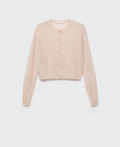 Женский короткий шерстяной кардиган Mango