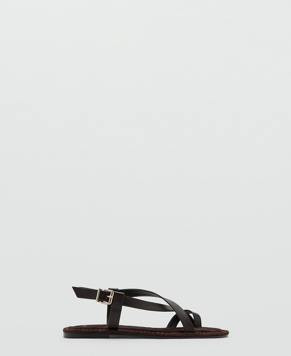 Mango Women's Straps Leather Sandals