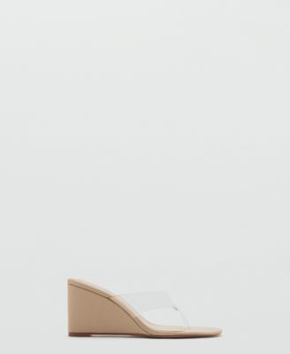 Mango Women's Vinyl Strap Wedge Sandals