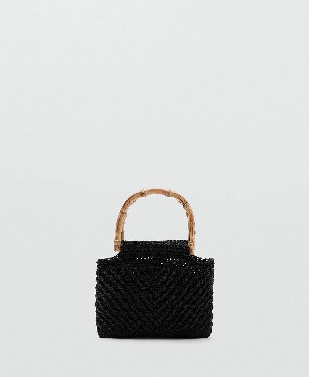 Mango Women's Bamboo Handle Handbag