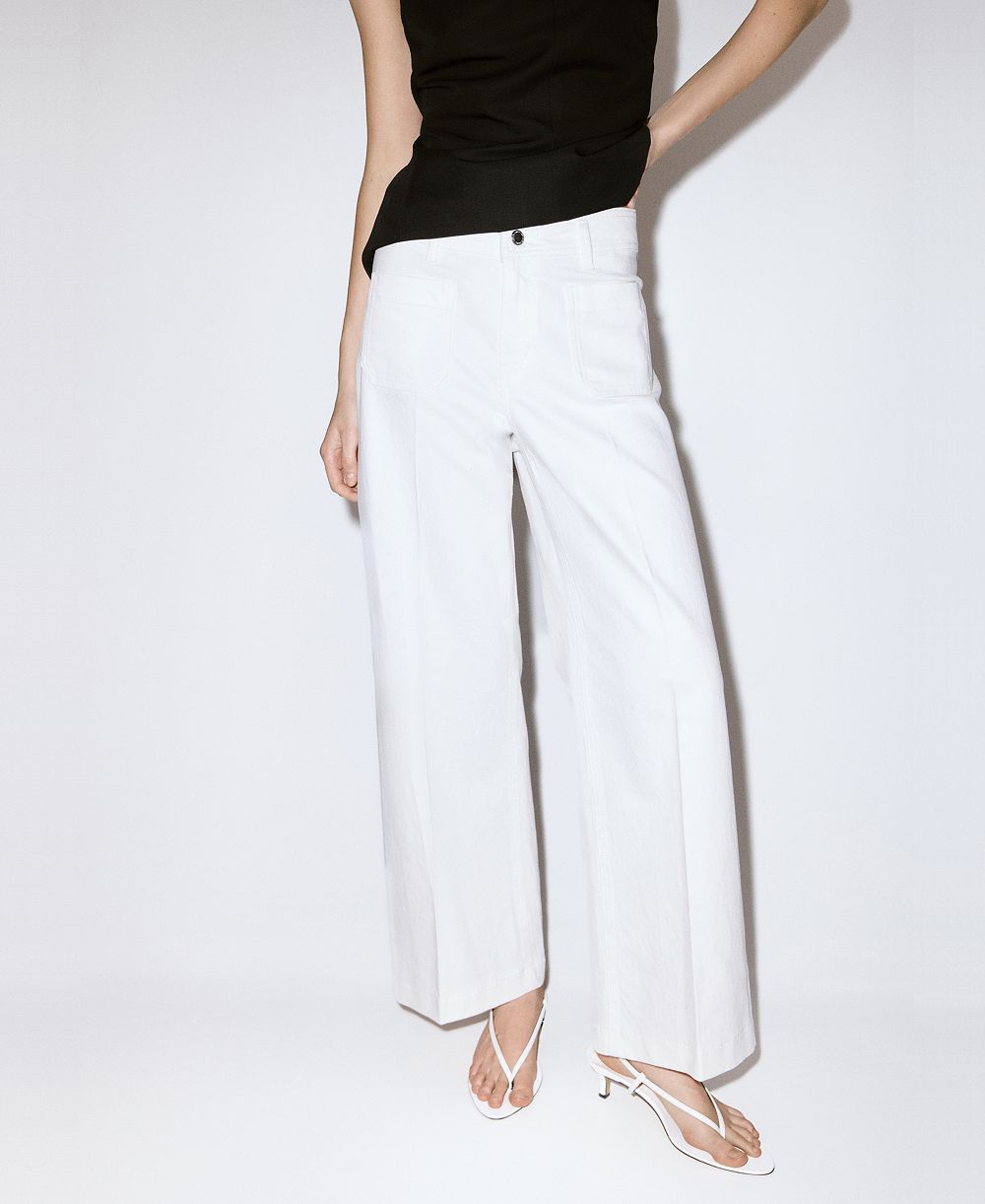 Mango Women's High-Waisted Wide leg Jeans