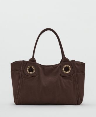 Mango Women's Eyelets Canvas Bag