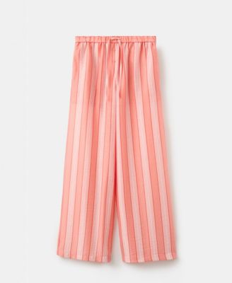 Mango Women's Straight Striped Linen-Lyocell-Blend Pants