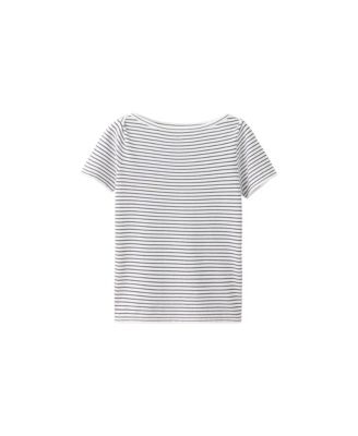 MANGO Women's Short-Sleeve Boat Neck Fine-Knit Sweater