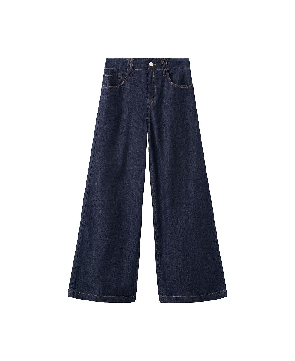Mango Women's Wide-Leg Mid-Rise Jeans