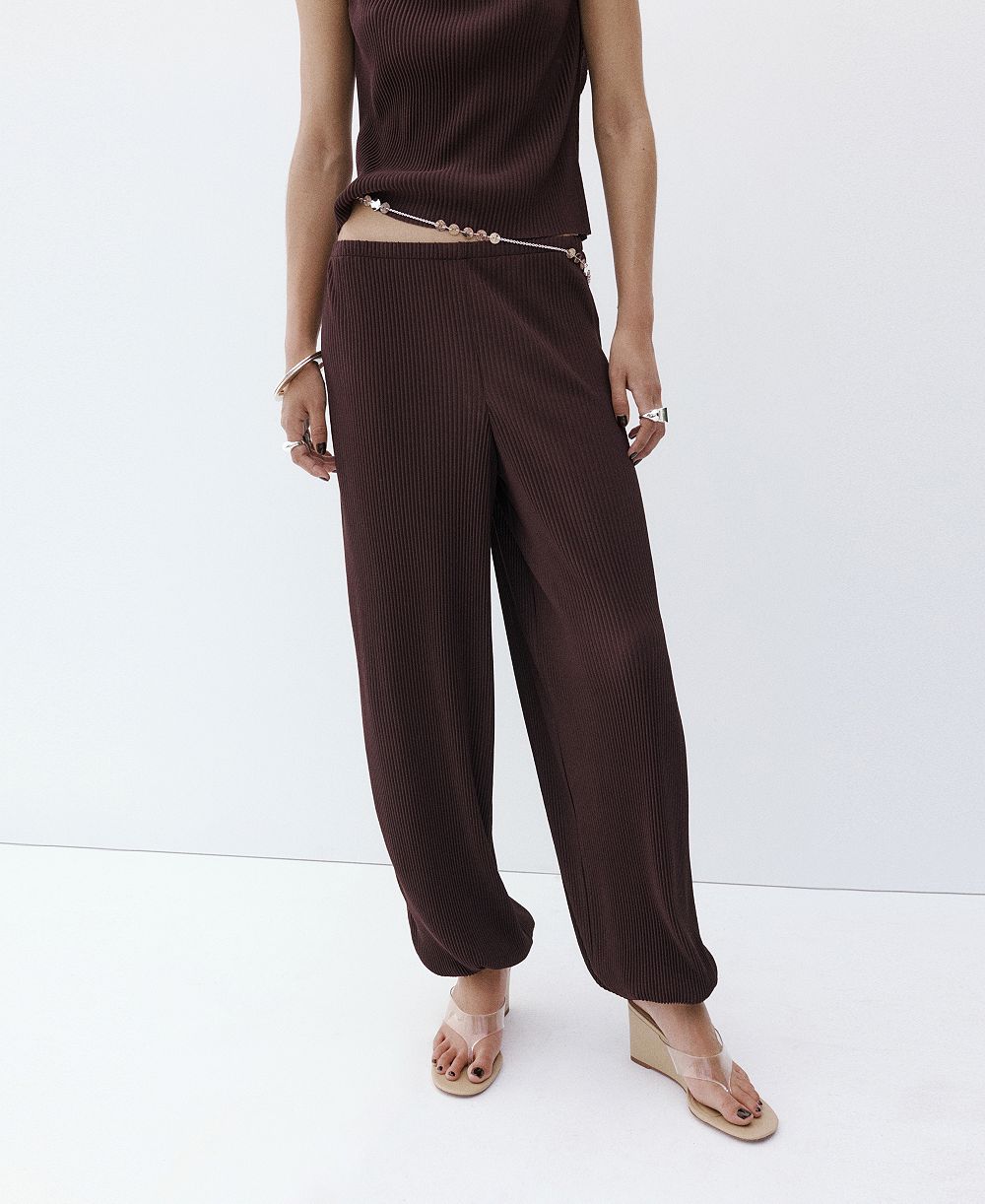 Mango Women's Textured Baggy Pants