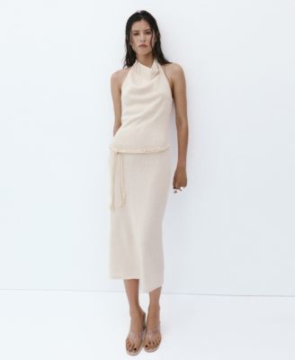 Женское трикотажное платье Mango с поясом Halter