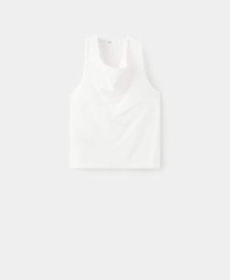 Mango Women's Draped Neck Knitted Top