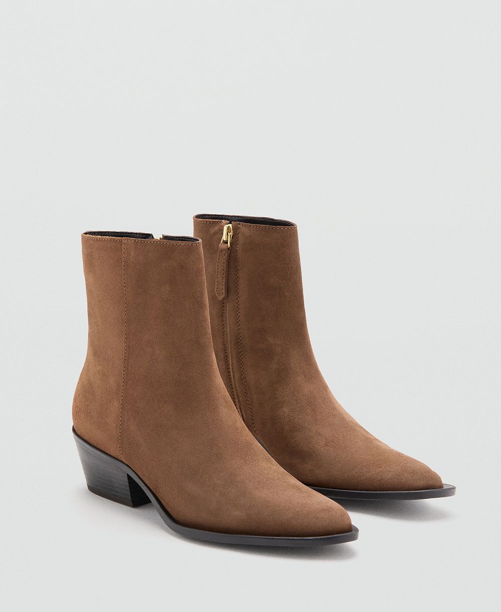Женские ботильоны Mango Heel Suede Ankle Boots