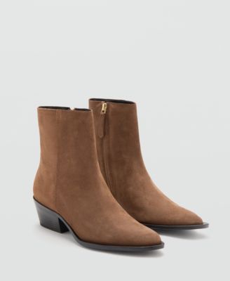 Женские ботильоны Mango Heel Suede Ankle Boots