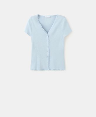 Mango кардиган Fine Knit с кружевными деталями Women's