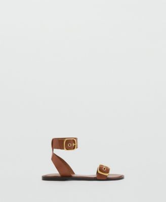 Mango Women's Straps And Buckles Leather Sandals