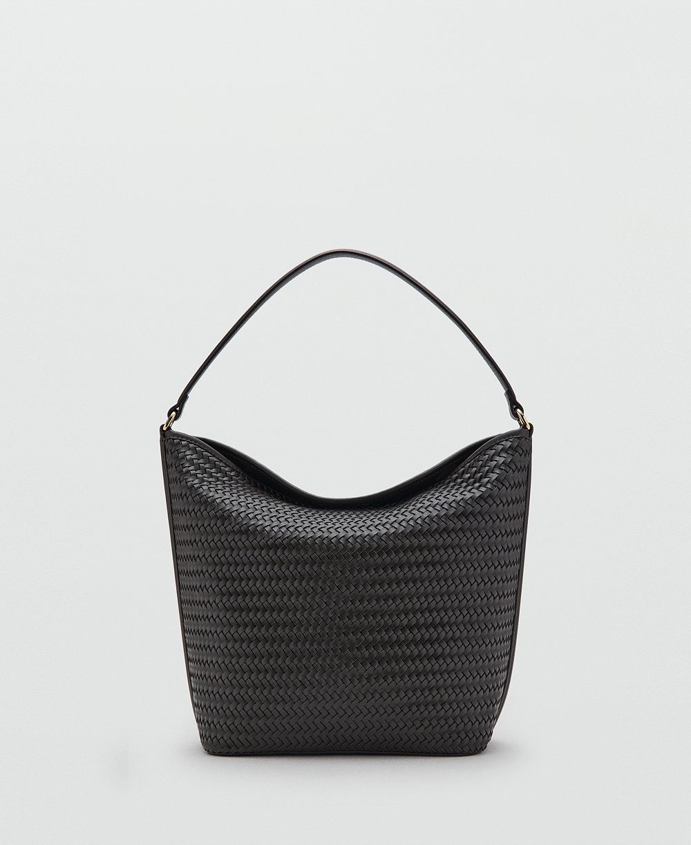 Mango Women's Braided Bucket Shoulder Bag