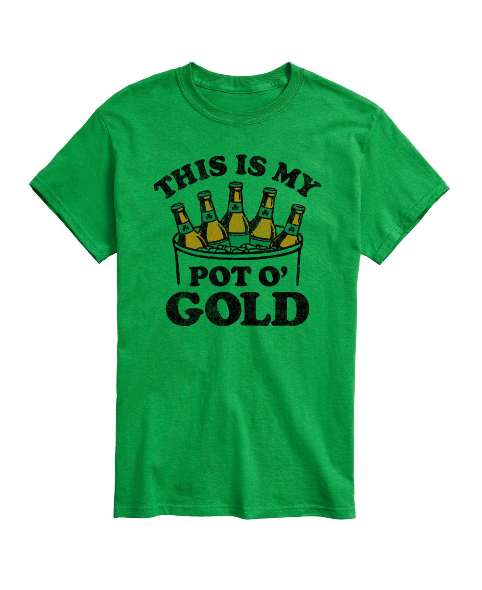 AIRWAVES Men's Instant Message Beer Pot O' Gold Short-Sleeve Graphic T-Shirt