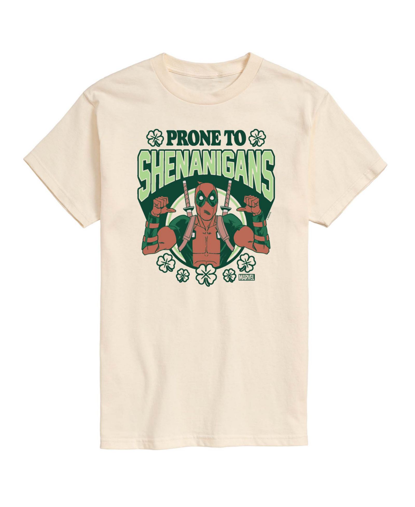AIRWAVES Men's Deadpool Prone To Shenanigans Short-Sleeve Graphic T-Shirt