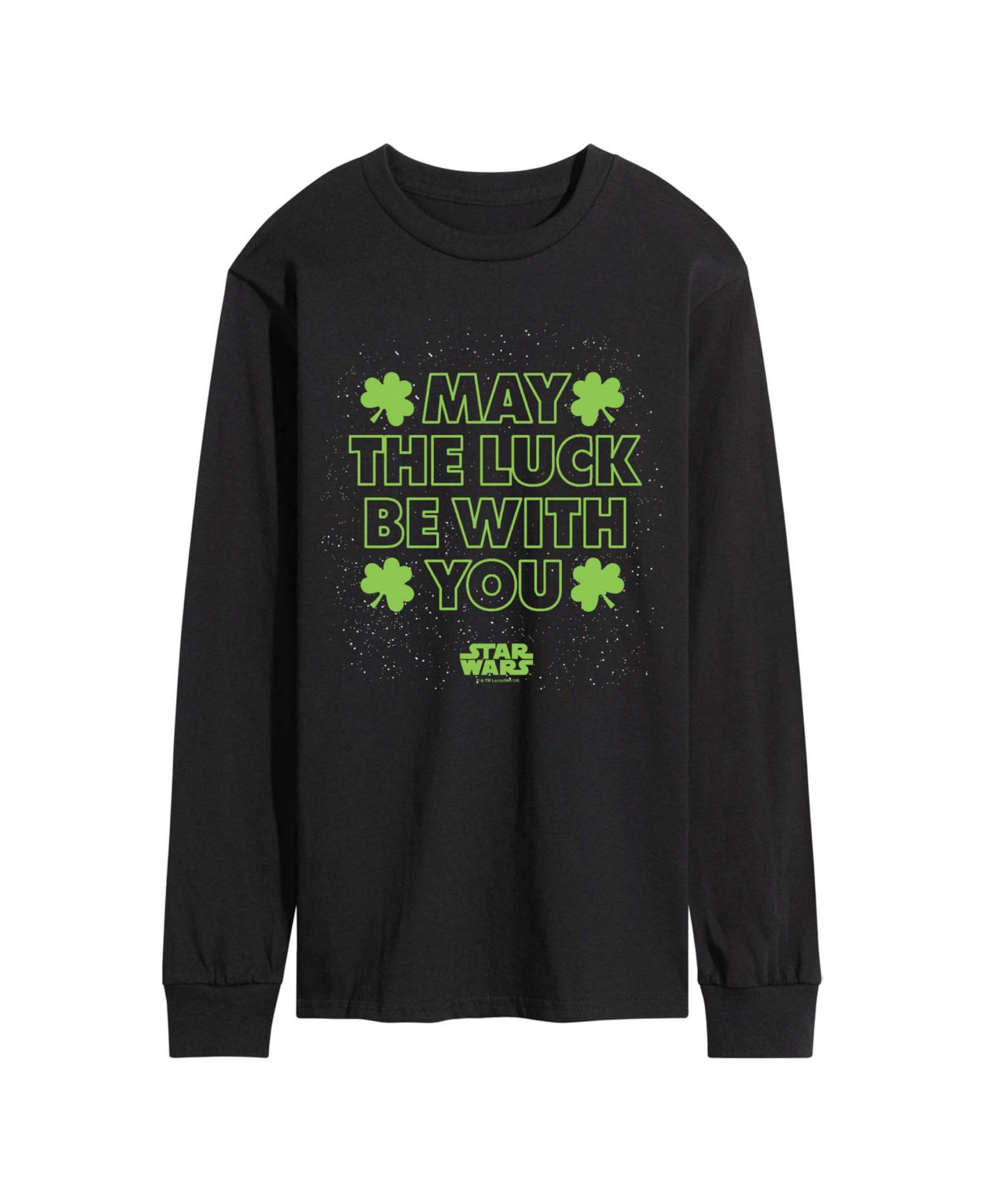 AIRWAVES Men's Star Wars May Luck Be With You Long-Sleeve Graphic T-Shirt