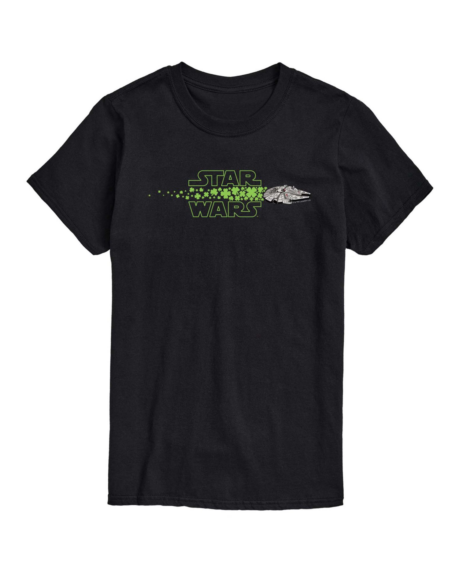 AIRWAVES Men's Star Wars Millennium Falcon Logo Shamrocks Short-Sleeve Graphic T-Shirt