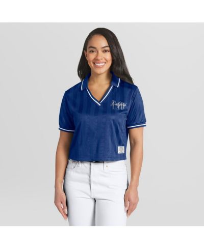 Женская укороченная рубашка-поло WEAR by Erin Andrews Los Angeles Dodgers, королевский синий
