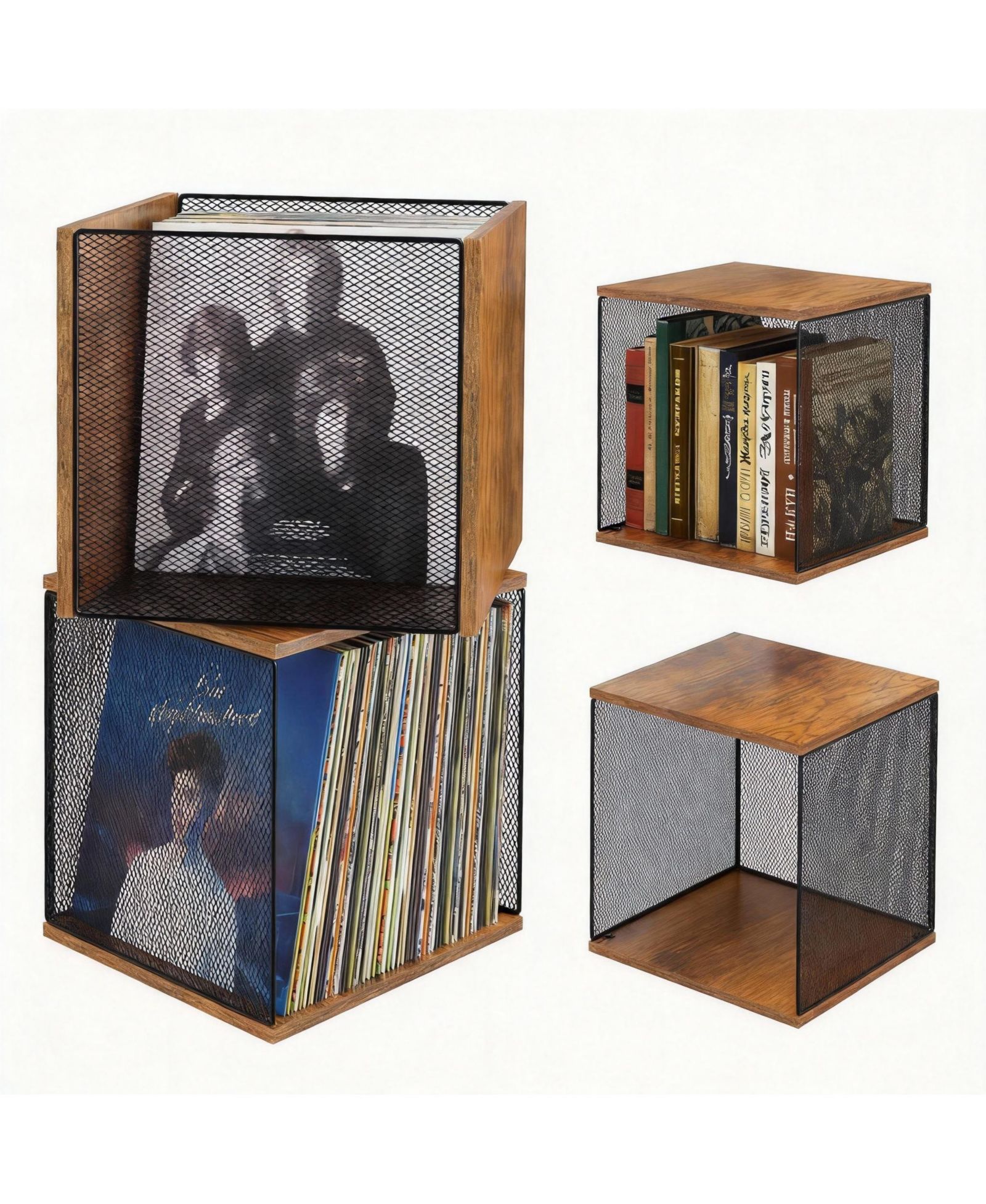 Стеллаж для виниловых пластинок YIGII Diy Stackable Vinyl Record Storage Crate