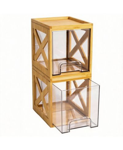 YIGII 2-Pack Clear Drawers - Kitchen & Bathroom Storage Organizer