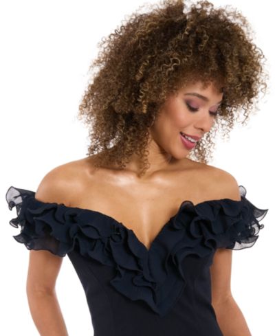 Muse Женский топ из органзы с рюшами Off-The-Shoulder