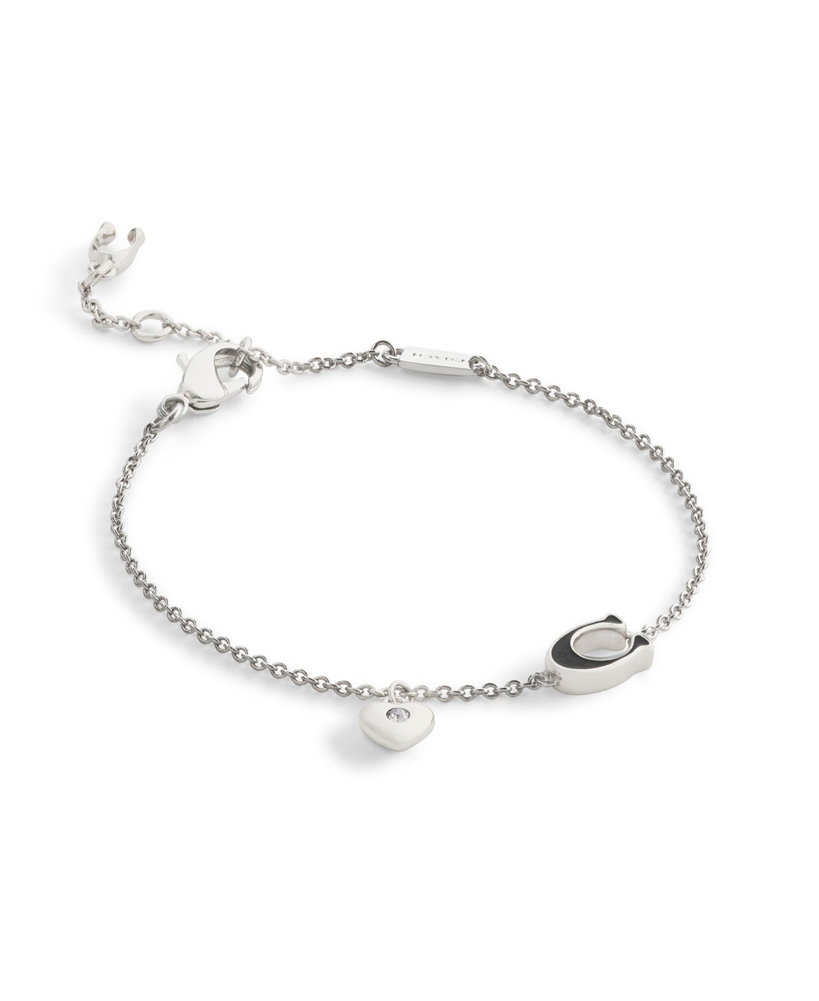 COACH браслет Signature C Heart Strand Faux Stone