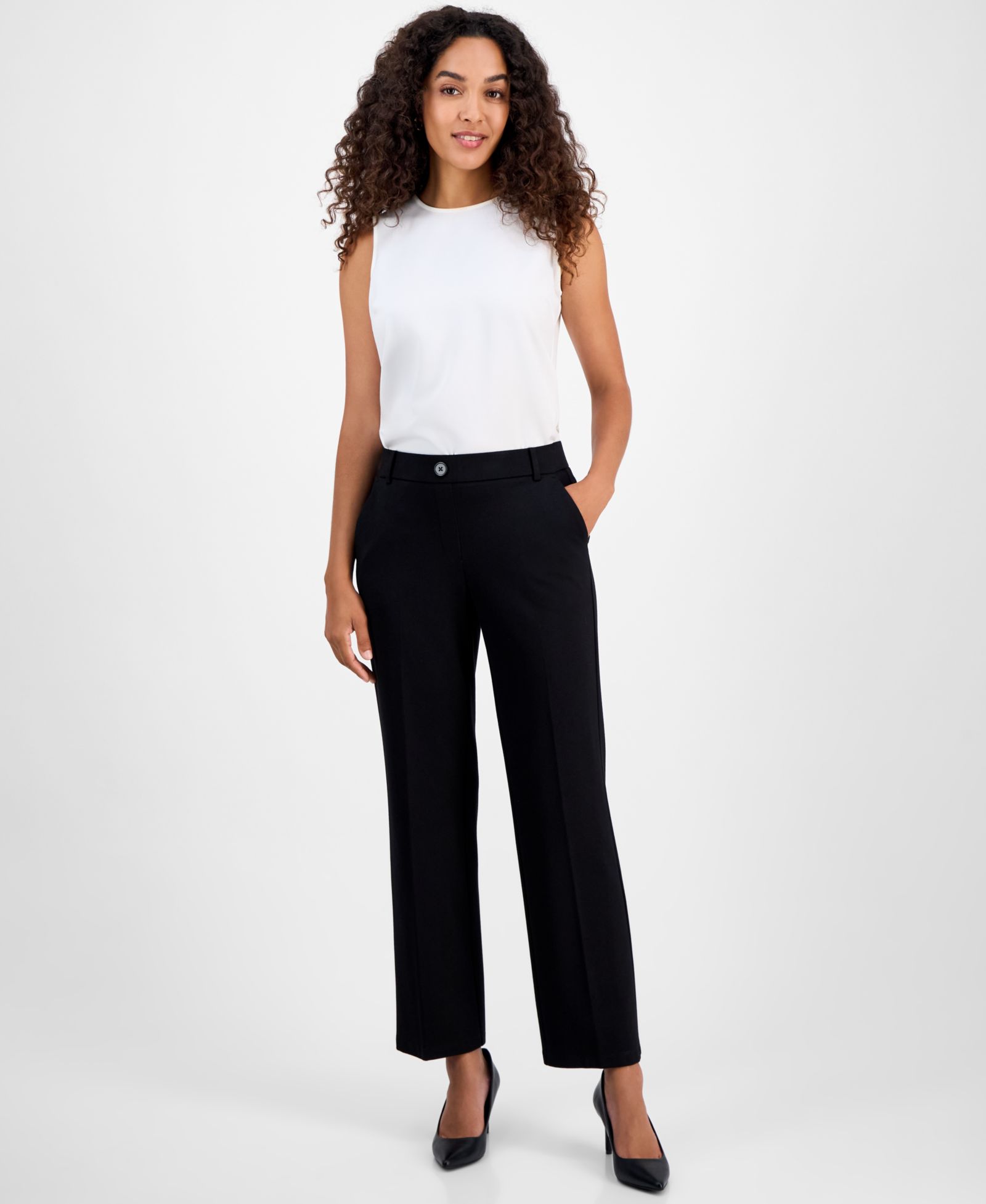 Kasper Women’s Audrey Pull-On Ponte Wide-Leg Trouser