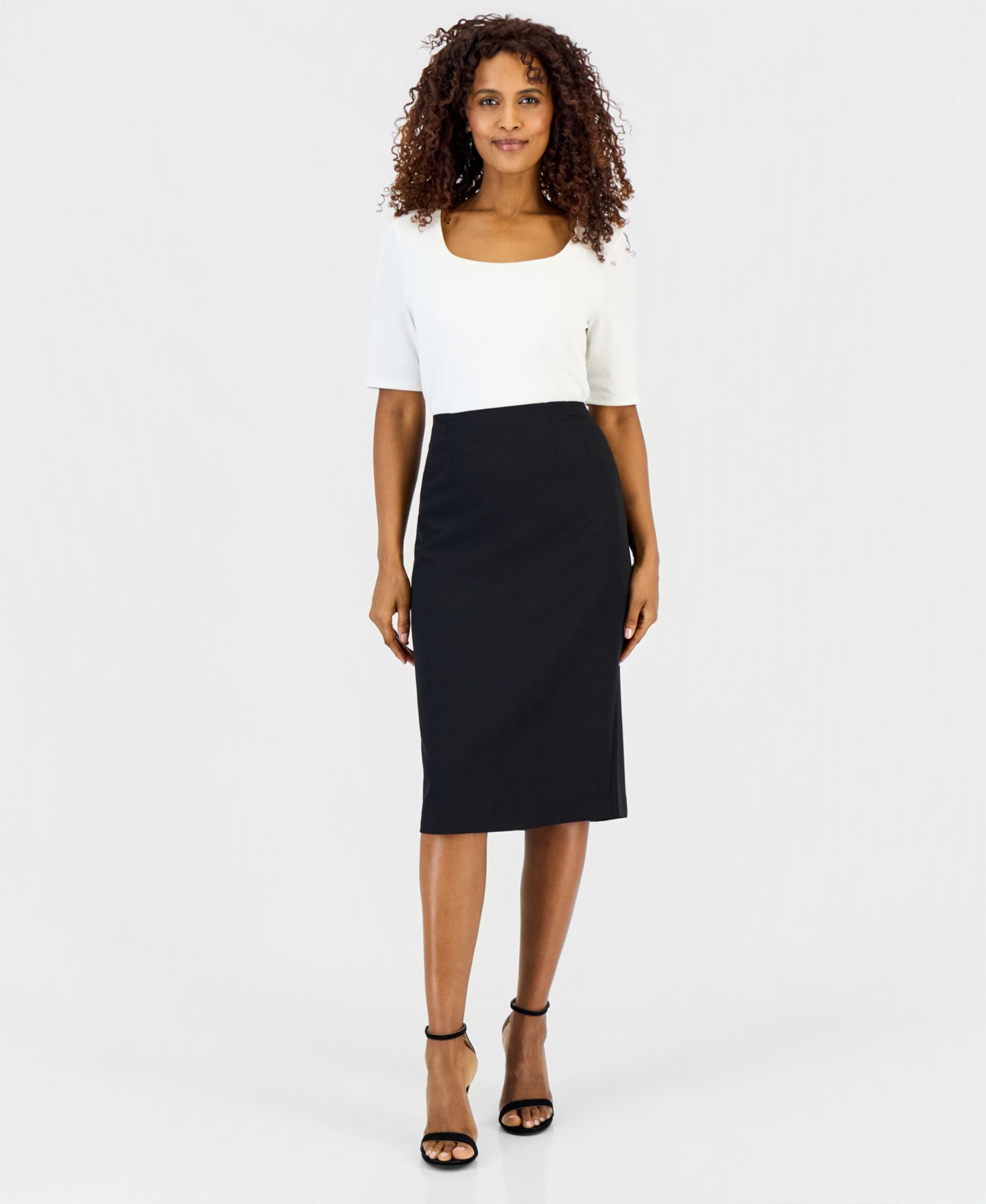 Женская юбка-карандаш Kasper Below-the-Knee Stretch Pencil Skirt