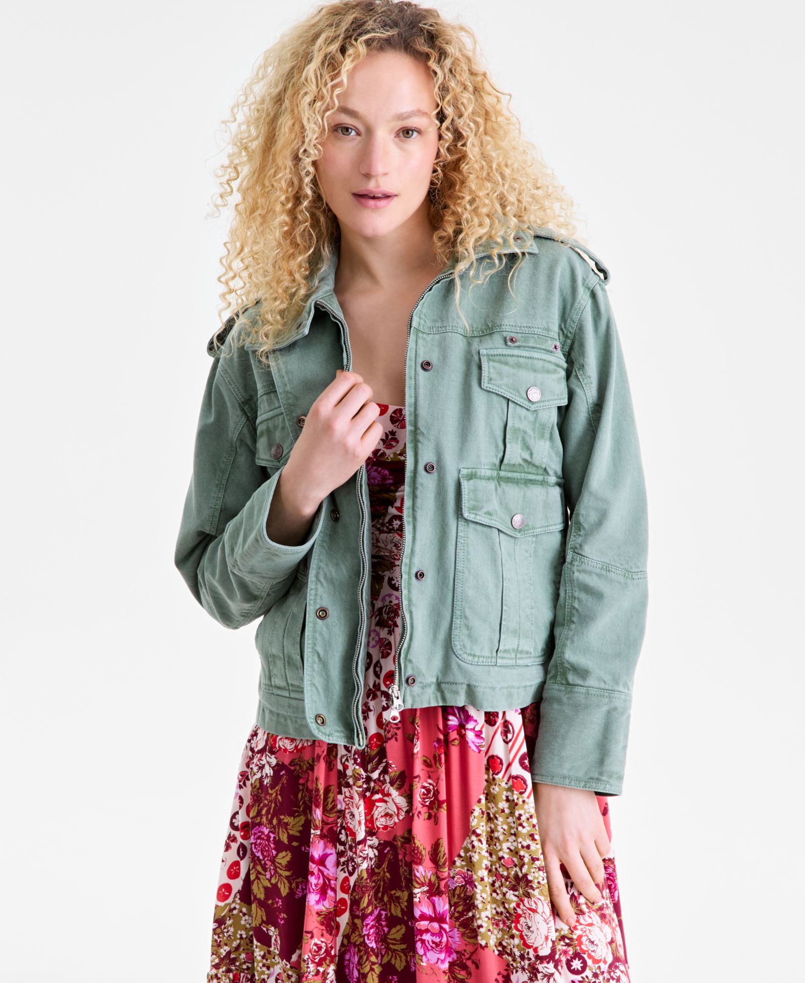 Free People Женская куртка Kali Snap-Front Washed