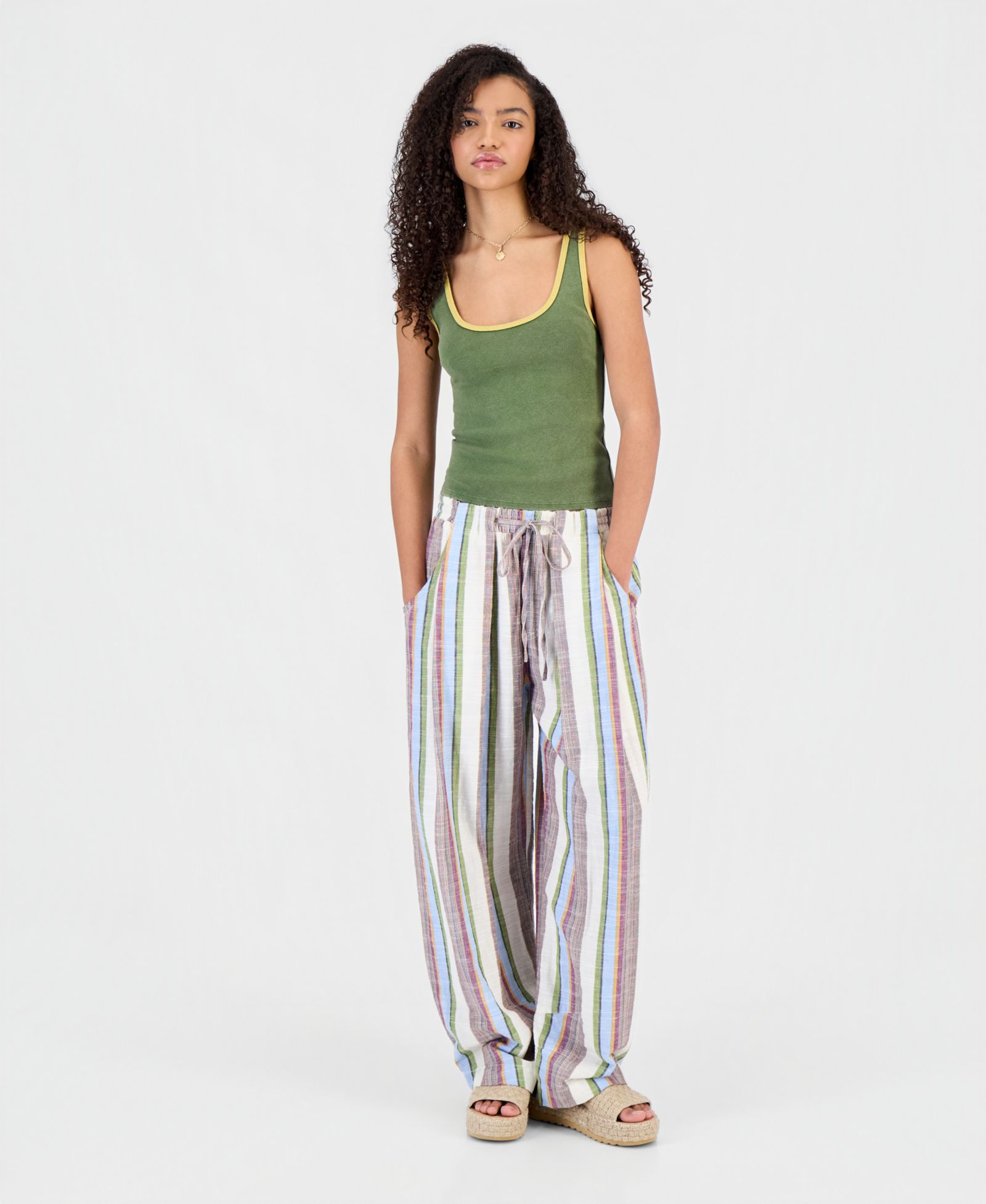 Free People Женские брюки в полоску с широкими штанинами