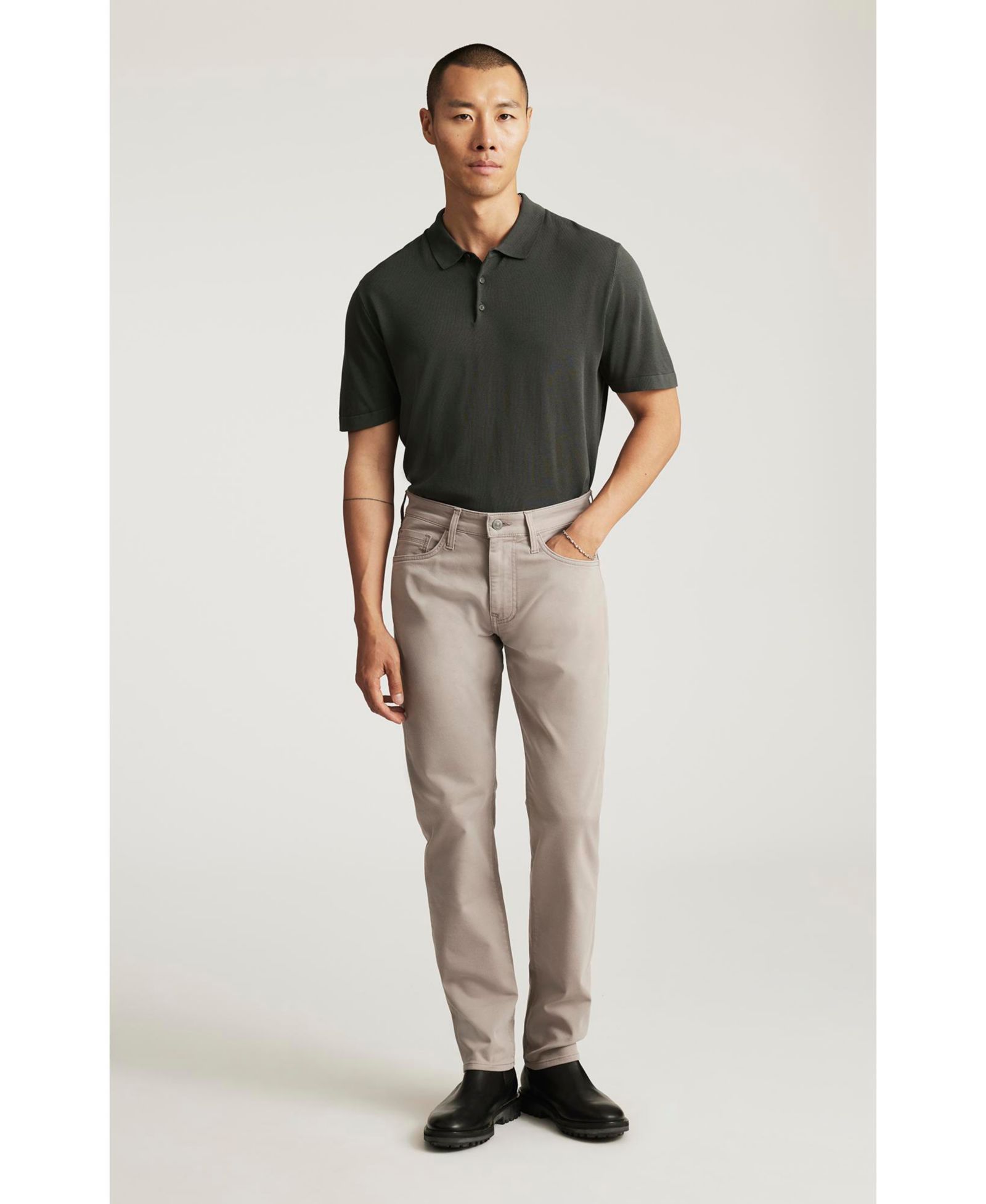 Mavi Jeans Men's Marcus Slim Straight Leg in Porcelain Athletic