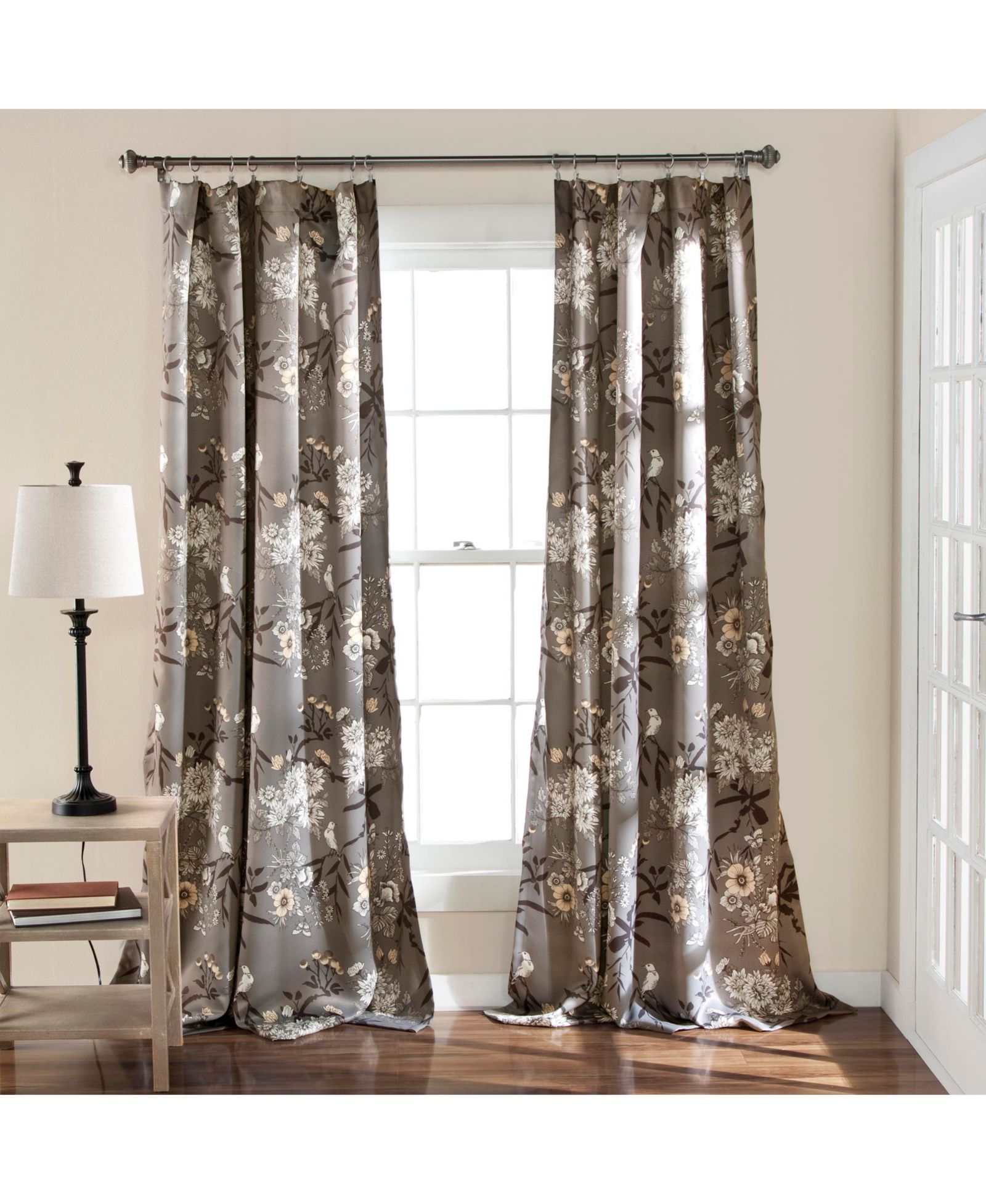 Шторы Lush Decor Botanical Garden Light Filtering 52"W x 108"L Gray