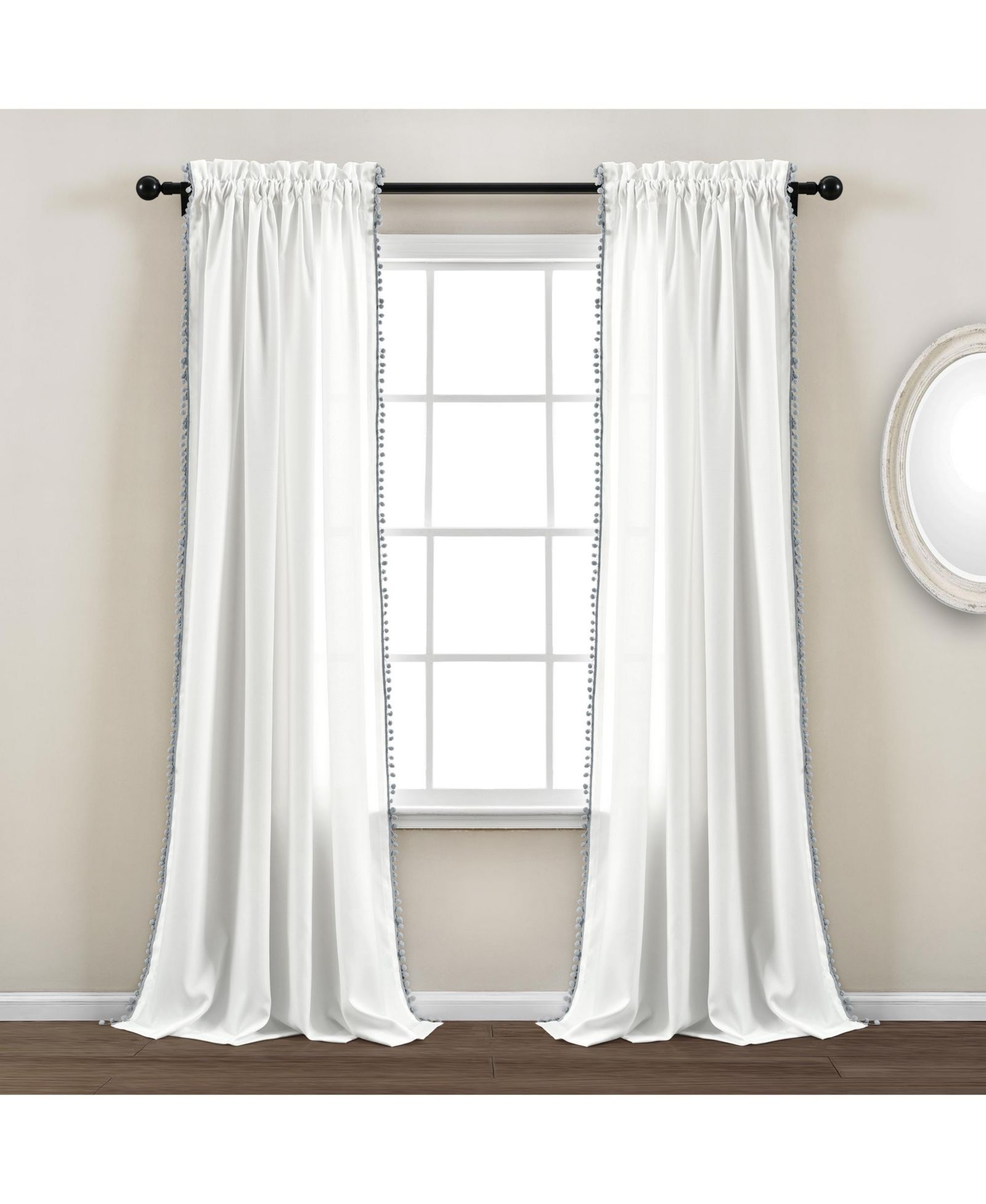 Штора Lush Decor Pom Light Filtering 50"W x 84"L