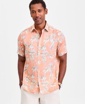 Club Room Men's Hola Floral Linen Short Sleeve Shirt, Macy's Exclusive