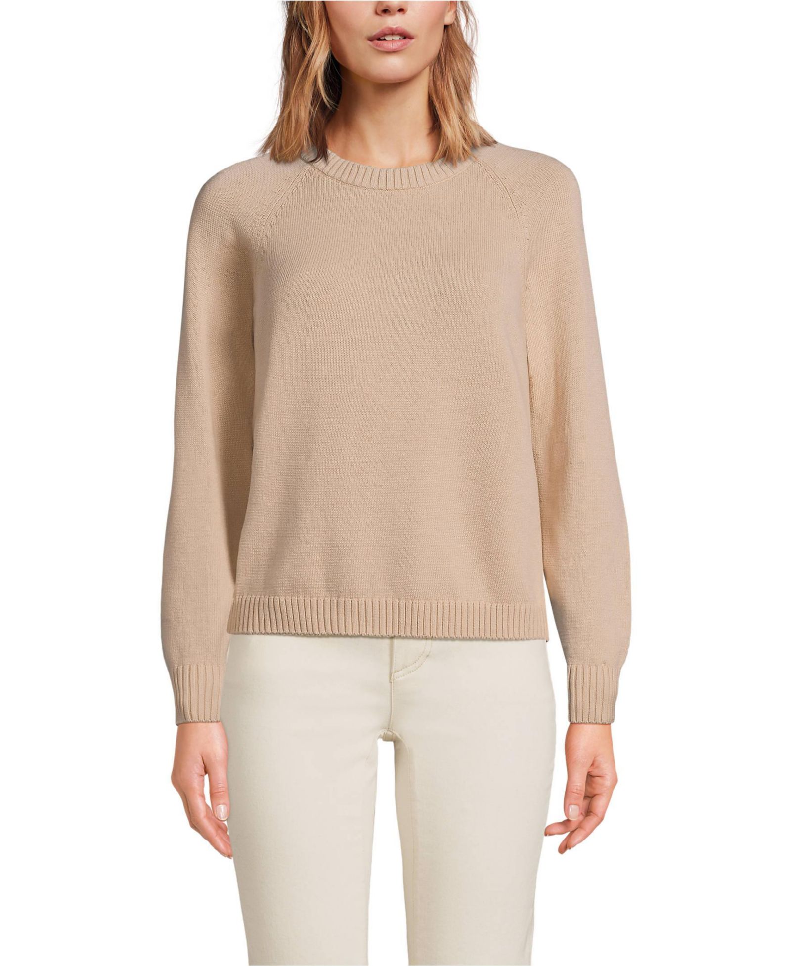 Lands' End Women's Drifter Raglan Crew Sweater