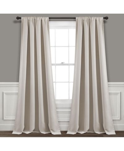 Lush Decor Insulated Rod Pocket Room Darkening Window Curtain Panels, Pair - Drapes - Beige Curtains for Bedroom or Living Room