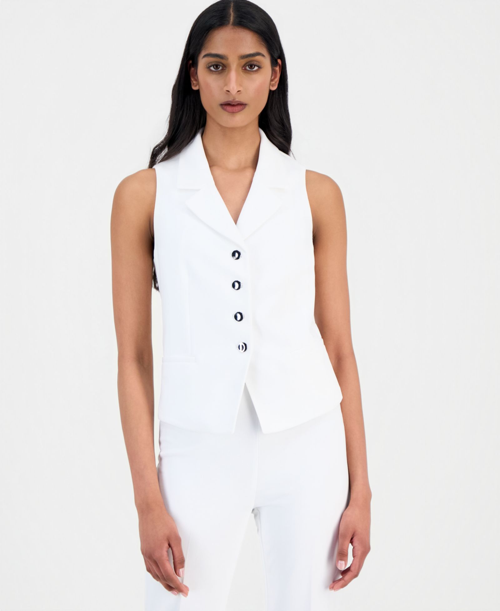 Anne Klein Women's Four-Button Notch-Lapel Vest
