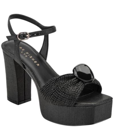 Marc Fisher LTD Women's Candey Ornamented Block Heel Platform Sandals