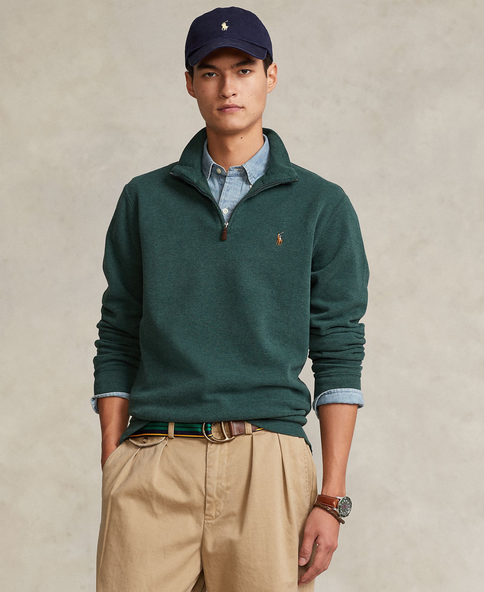 Мужской джемпер Polo Ralph Lauren Estate-Rib Cotton Quarter-Zip