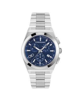 Ferragamo Men's Vega Upper East Chrono Silver Stainless Steel Bracelet Watch 42mm