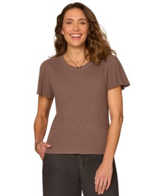 Женский кроп-топ Democracy Flounce Short-Sleeve Crochet