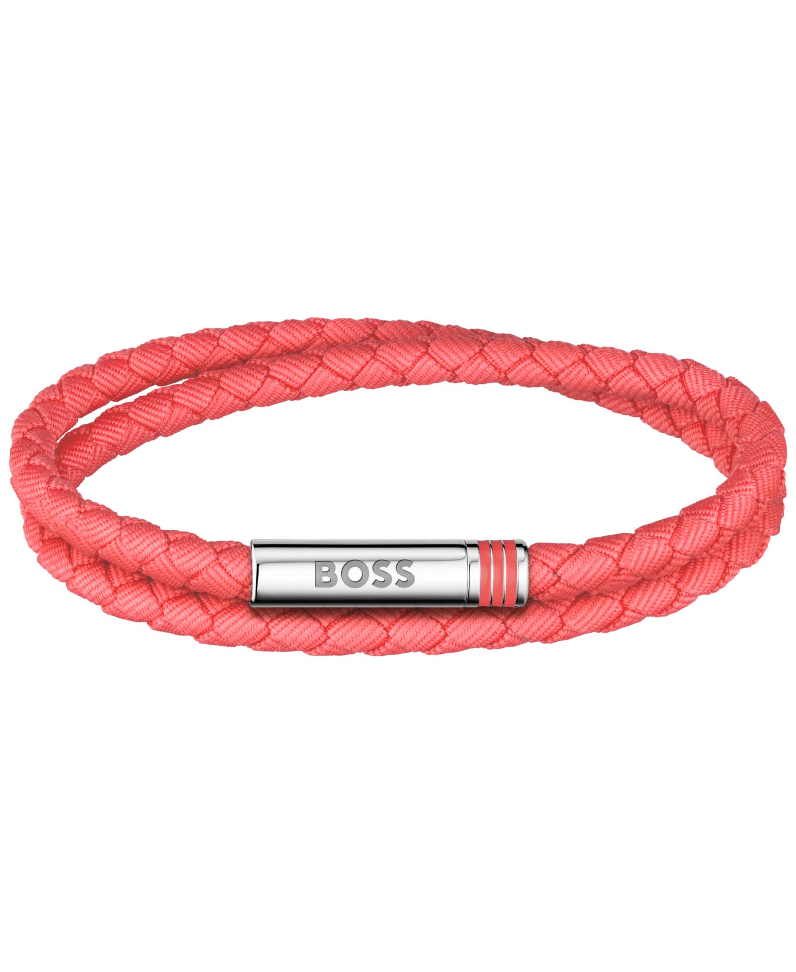 Hugo Boss Мужской Ares Summer Stainless Steel Coral Nylon Cord Bracelet
