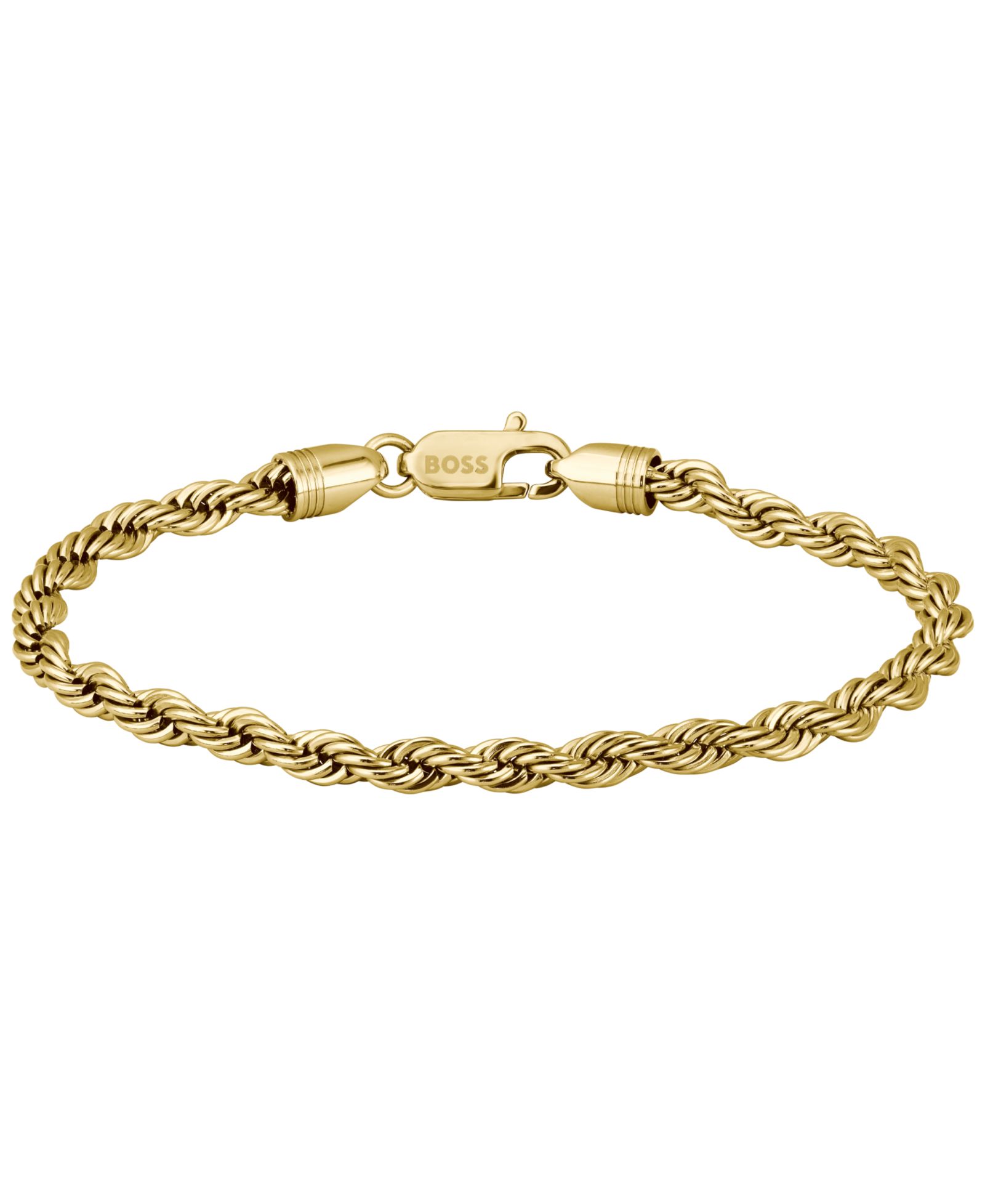 Hugo Boss Men Myles Ionic Plated Thin Gold Steel Bracelet