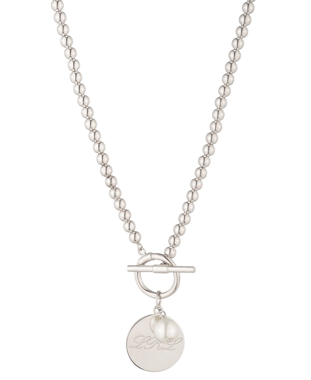 Ожерелье Lauren Ralph Lauren Sterling Silver Imitation Pearl Drop